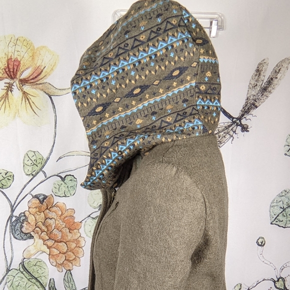 Cache Cache Coat Green Sherpa blue embroidered hooded s - Picture 4 of 11